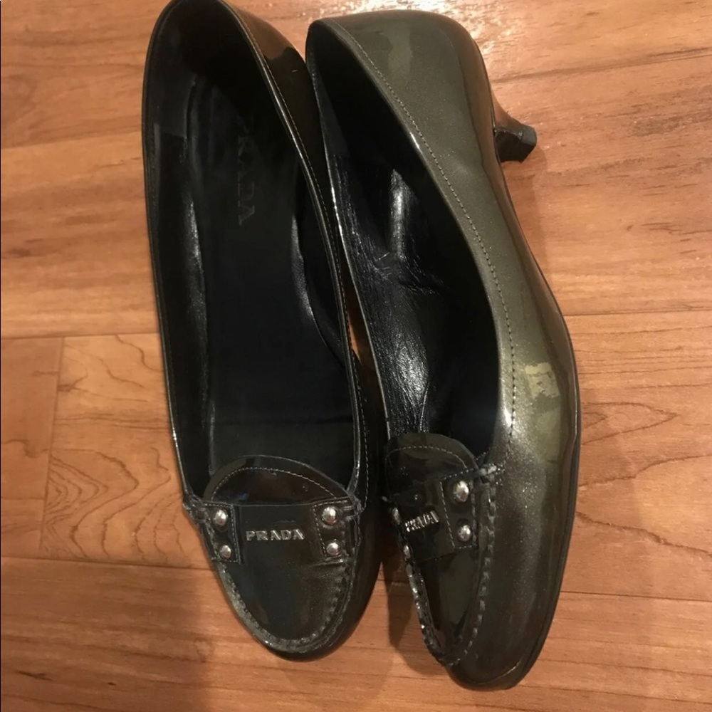 Prada Olive Green Kitten Heels